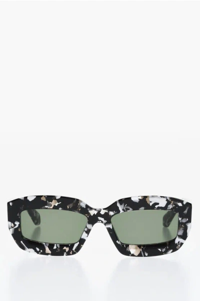 Off-white Oval Charlotte Sunglasses With Marble Effect Frame In Black