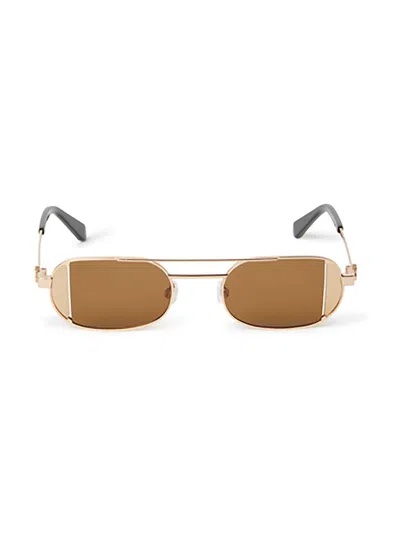 Off-white Oval Frame Sunglasses In Brown