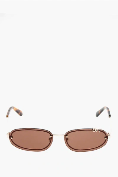 Off-white Oval Miami Sunglasses With Monogram And Tortoiseshell Detail