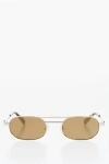 Off-white Oval Vaiden Sunglasses With Metal Frame In Brown