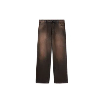 Off-white Overdyed Straight Jeans In Brown