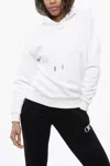 Off-white Brushed-cotton Hoodie With Logo Print In White