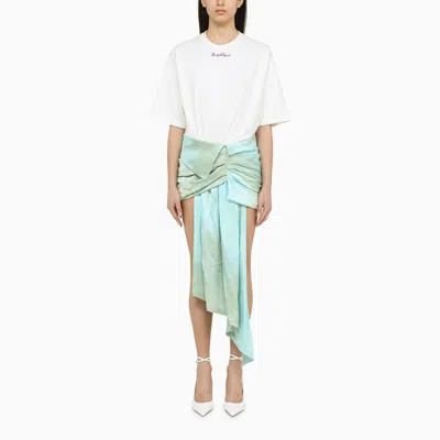 OFF-WHITE ASYMMETRICAL LIGHT BLUE DRESS IN WHITE AND MULTICOLOR BY SS23 COLLECTION