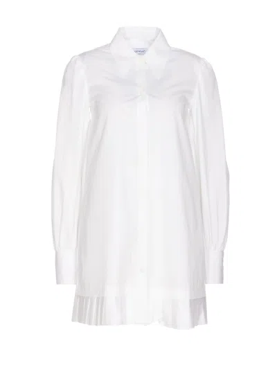 Off-white Mini Shirt Dress In White