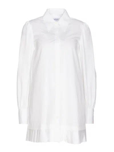 Off-white Overshirt Dress In White