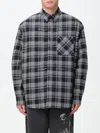 Off-white Overshirt In Checkered Cotton In Black