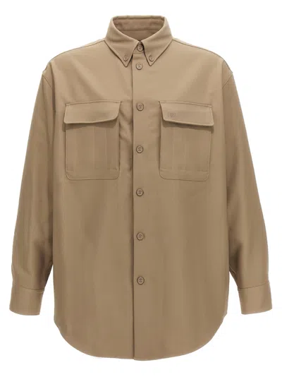 Off-white Overshirt Off Emb In Beige