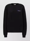 Off-white Oversize Crew Neck Embroidered Knitwear In Black