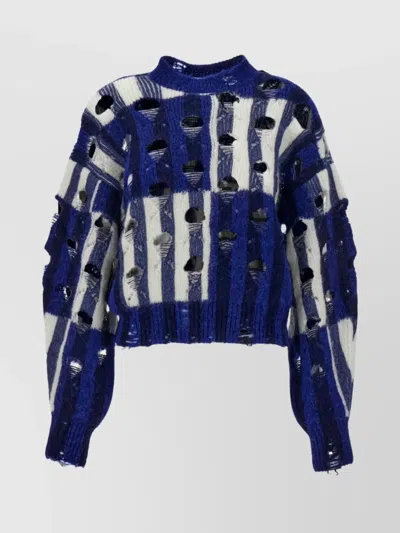 Off-white Shibori Distressed Knitted Jumper In Multi