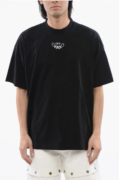 OFF-WHITE OVERSIZE-FIT BANDANA EMBROIDERED T-SHIRT