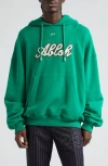 Off-white Oversize Football Logo Graphic Hoodie In Green