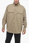 Off-white Off White Technical Drill Overshirt In Beige