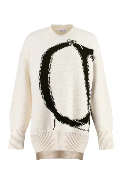 Off-white Oversize Pullover In Panna