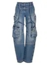 Off-white Off White Cargo Jeans With Harness Details In Blue