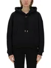 Off-white Hooded Cotton Sweatshirt Kangaroo Pocket In Black