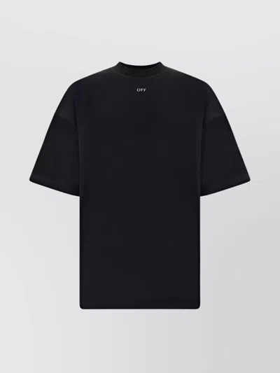 Off-white Oversized Crew Neck T-shirt With Renaissance Print In Black