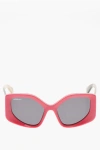 Off-white Oversized Denver Bufferfly Sunglasses With Contrasting Templ