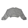 Off-white Oversized-sleeve Cropped Crewneck Sweatshirt Grey In Xs