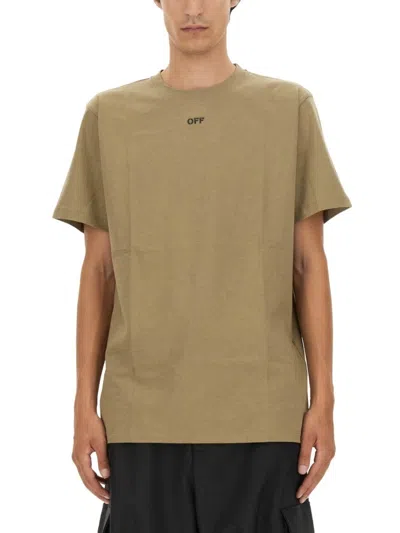 OFF-WHITE OVERSIZED T-SHIRT WITH BACK ARROW EMBROIDERY