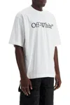 Off-white Oversized White T-shirt With Contrasting Logo Print In Cotton Man In White
