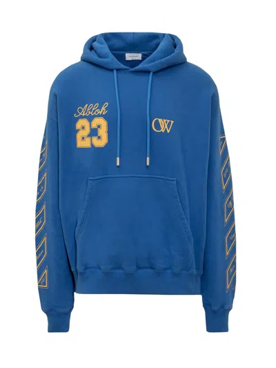 Off-white Skate Fit Ow23 Hoodie With Front Zip In Blue