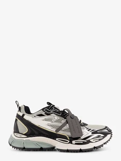 Off-white Ow Be Right Back Grey Low Top Sneakers With Zip-tie Detail In Mesh And Leather Man In White