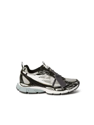 Off-white Ow Be Right Back Grey Low Top Sneakers With Zip-tie Detail In Mesh And Leather Man In White