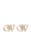 Off-white Ow Crystal Stud Earrings In Gold