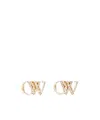Off-white Ow Crystal Stud Earrings In Yellow