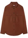 Off-white Ow Emb Cotgab Milit Shirt In Brown
