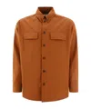 Off-white Ow Emb Cotgab Milit Shirt In Brown