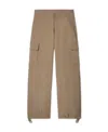 Off-white Ow Emb Drill Mid-rise Wide Leg Trousers In Brown