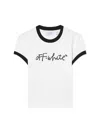 Off-white White Embroidered Script Fitted T-shirt In White