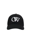 Off-white Ow-embroidered Cap In Black