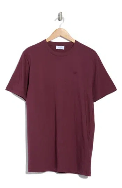 Off-white Ow Embroidered Cotton T-shirt In Burgundy