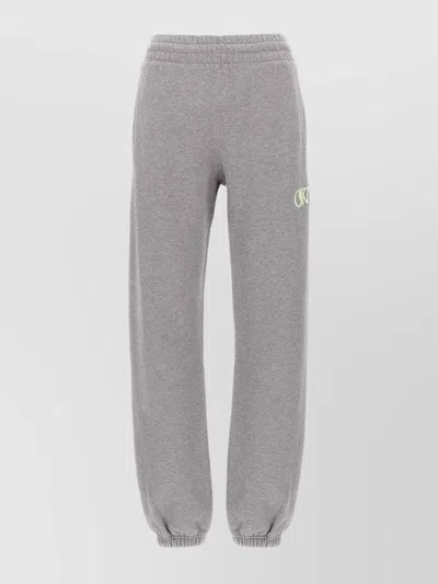 Off-white 'ow' Embroidered Joggers In Gray
