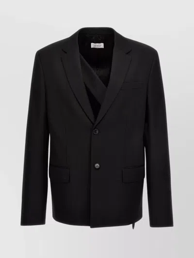 Off-white Off White Light Wool Single Breasted Jacket In Black