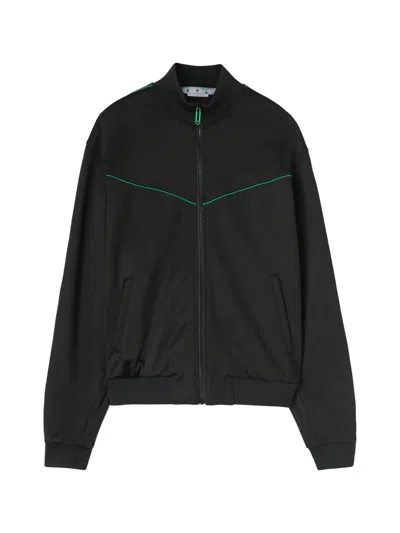 Off-white Ow Face Band Track Top Sweatshirt In Black