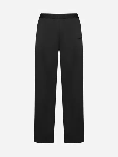 Off-white Ow Face Cotton-blend Track Trousers In Black