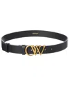 Off-white Ow Initials Black Leather Belt In Black