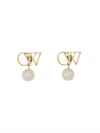 OFF-WHITE OFF-WHITE OW LOGO PLAQUE DROP EARRINGS