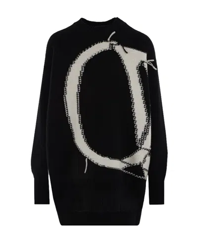 OFF-WHITE OFF-WHITE LOGO INTARSIA CREWNECK JUMPER