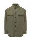 Off-white Logo-embroidered Shirt Jacket In Green
