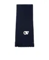 Off-white Ow-motif Wool Scarf In Black