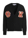 Off-white Black Cardigan With Logo In Black