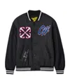 Off-white Ow Patch Varsity Jacket In Black