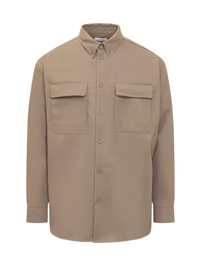 Off-white Khaki Oversized Technical Jersey Shirt