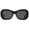 Off-white Pablo Dark Grey Oval Unisex Sunglasses Oeri040 1007 54 In Black