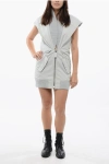 Off-white Padded Artic Minidress With Front Maxi Zip