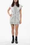 Off-white Padded Artic Minidress With Front Maxi Zip In Grey